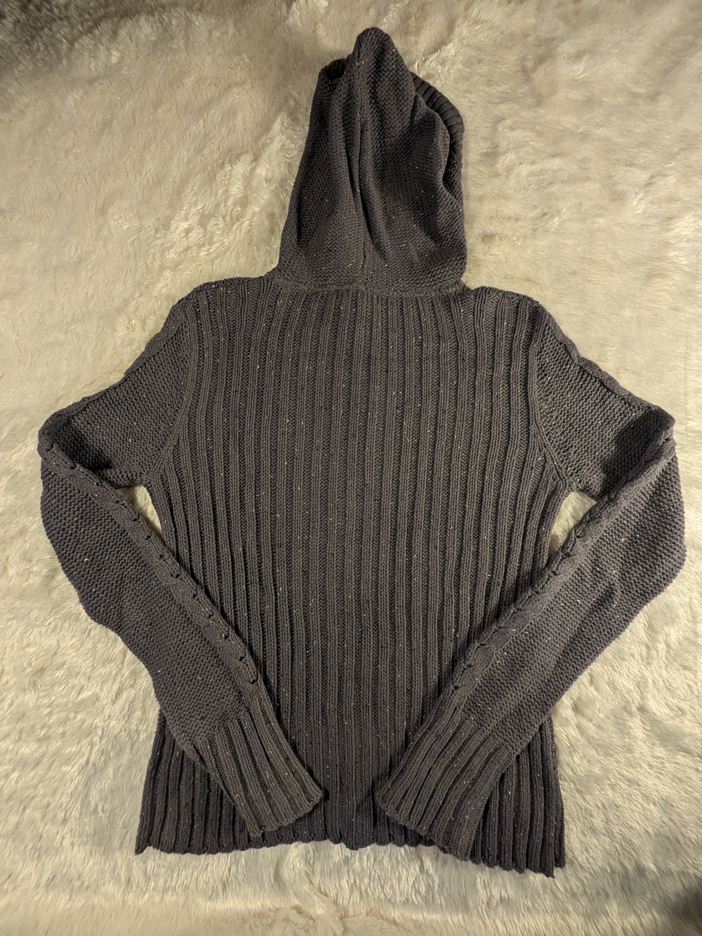 dELiA*s CharcoalGray with Multicolored specks Long-Sleeve Henley Hoodie Sweater - Picture 10 of 15